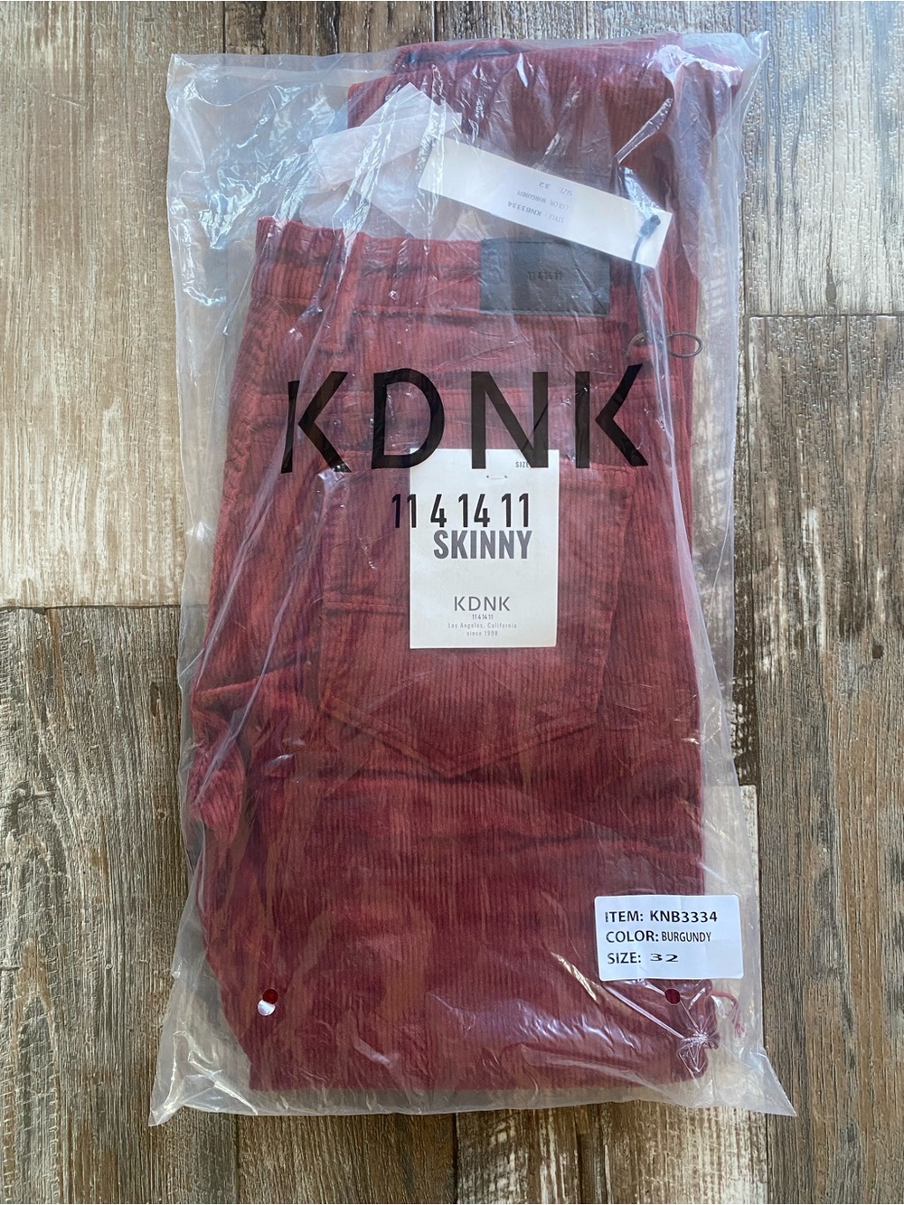 KDNK Men's Skinny Jeans - Burgundy
